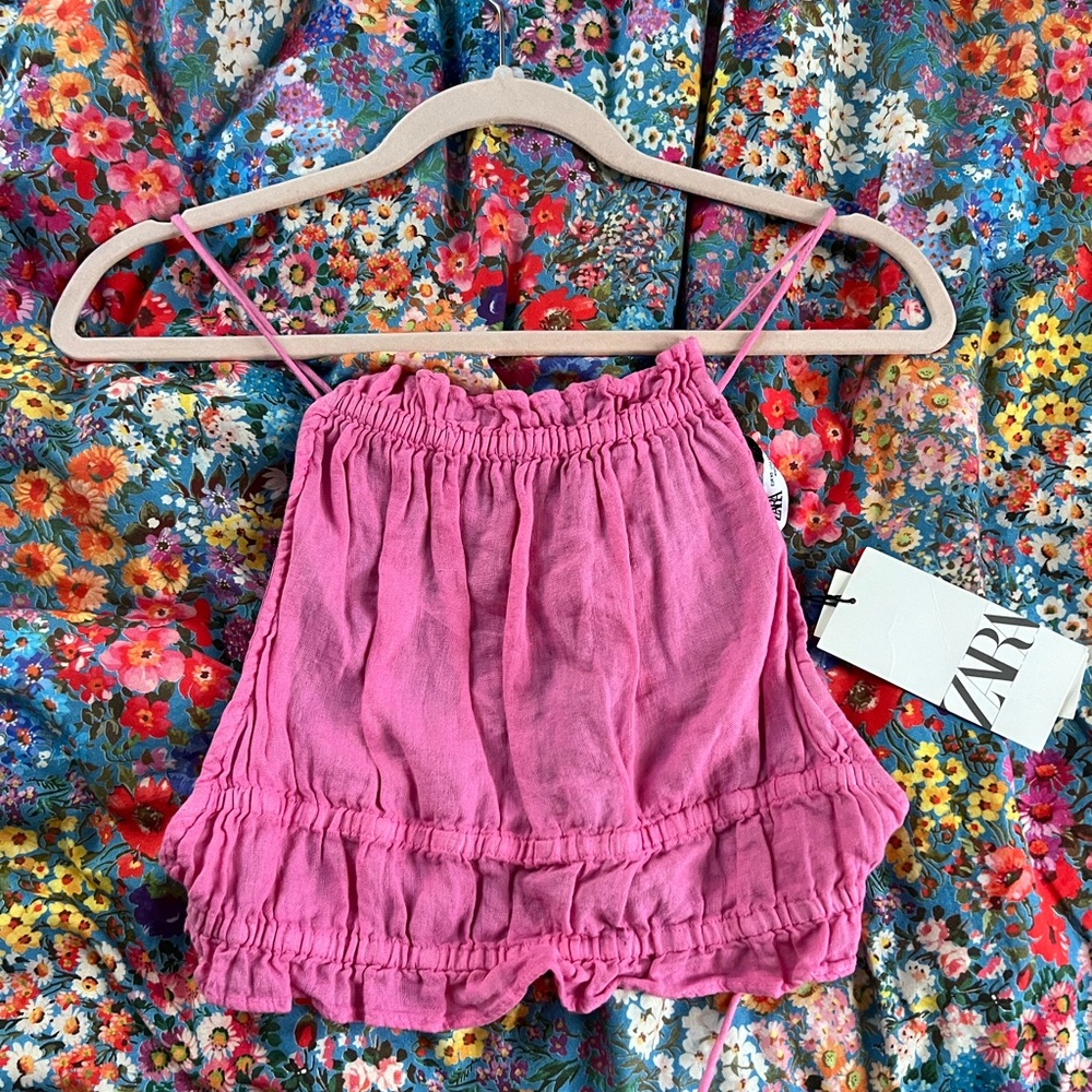 Zara Linen Crop Top, XS, NWT